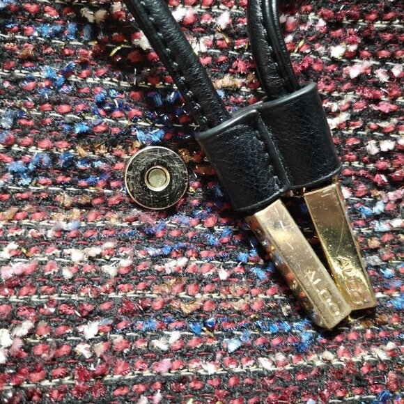 Aldo Adult Ladies Burgundy with Sparkly Yarn & Black Trim Snap Closure Backpack - Picture 4 of 16